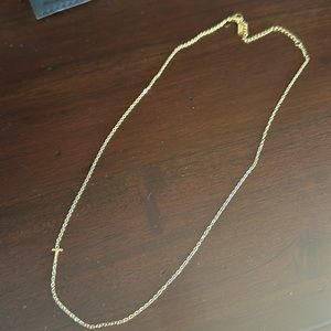 T intial sideway necklace gold vermeil
